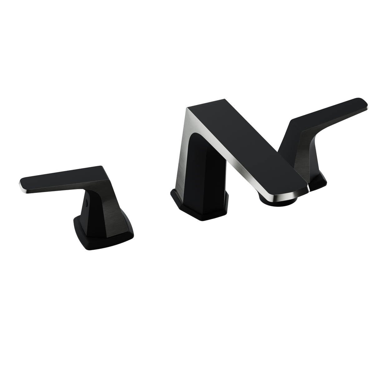 ANZZI L-AZ905MB-BN 2-Handle 3-Hole 8 in. Widespread Bathroom Faucet With Pop-up Drain in Matte Black & Brushed Nickel