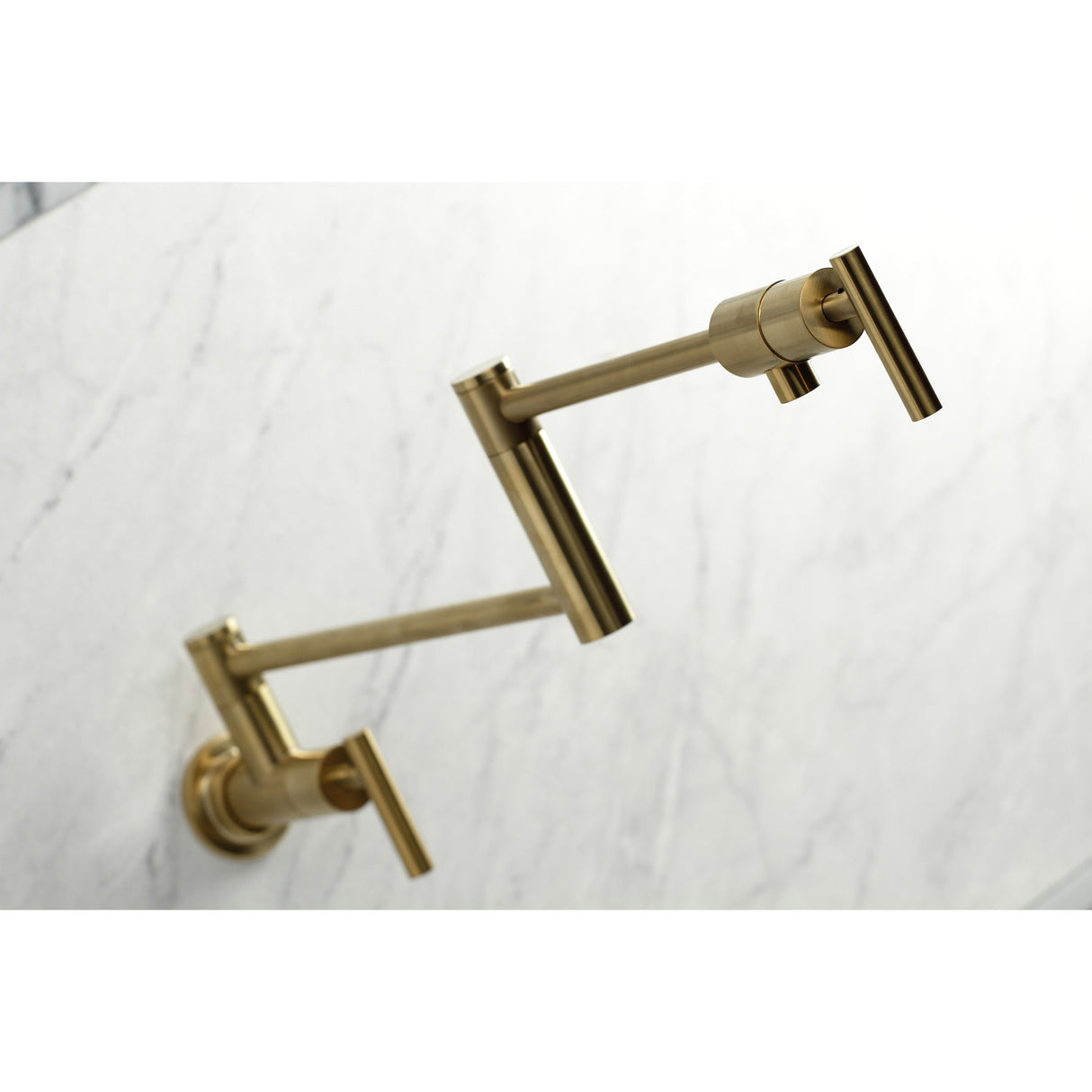 Kingston Brass KS4107CML Manhattan Wall Mount Pot Filler, Brushed Brass