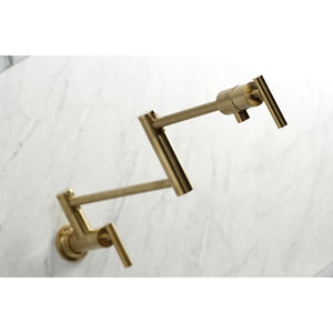 Kingston Brass KS4107CML Manhattan Wall Mount Pot Filler, Brushed Brass