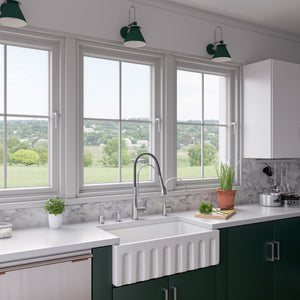 Brushed Nickel Kitchen Faucet with Black Rubber Stem