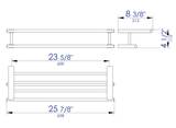 Black Matte 26" Towel Bar & Shelf