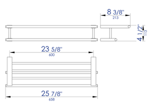 Black Matte 26" Towel Bar & Shelf