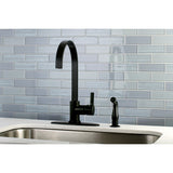 Gourmetier LS8710CTLSP Continental Single-Handle Kitchen Faucet with Side Sprayer, Matte Black