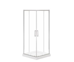 MAAX 107484-900-084-000 Scarlet 32 x 32 Acrylic Corner Drain Shower Kit in White with Clear Glass in Chrome