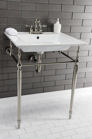 Kingston Brass KB1606AL Heritage 4 in. Centerset Bathroom Faucet, Polished Nickel