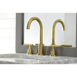 Kingston Brass FSC8923CML Manhattan Widespread Bathroom Faucet with Brass Pop-Up, Brushed Brass