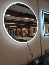 36" Hanover Vanity - Cali Walnut, with Matte Black Ceramic Counter-Top, Waterfall Faucet, and Mirror