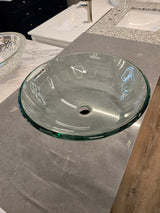 Custom Tempered Glass Over-the-Counter Sink Vessel