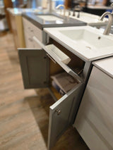 24" Grey Cabtec Vanity Set with Ceramic Top and Brushed Nickel Faucet