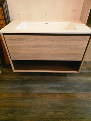 39" Avanity Vanity Set with Acrylic Top and Wall-Mounted Cabinet