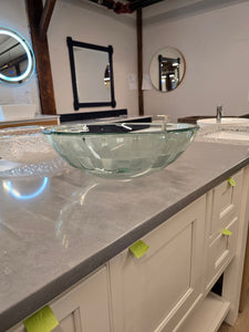 Custom Tempered Glass Over-the-Counter Sink Vessel