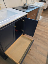 Blossom 30" Copenhagen Freestanding Bath Single Sink Vanity, Navy Blue, with Faucet and Mirror