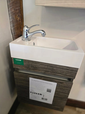 18" Cutler Kitchen and Bath Sangallo Space Saver Bathroom Vanity with Chrome Faucet