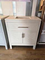 30" White Kohler Vanity with Custom Marble Top