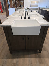 36" River View Farmhouse Vanity Set in Coffee Bean with Marble Counter Top