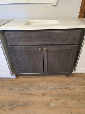36" Wolf Grey Vanity Set with Pental Quartz Top