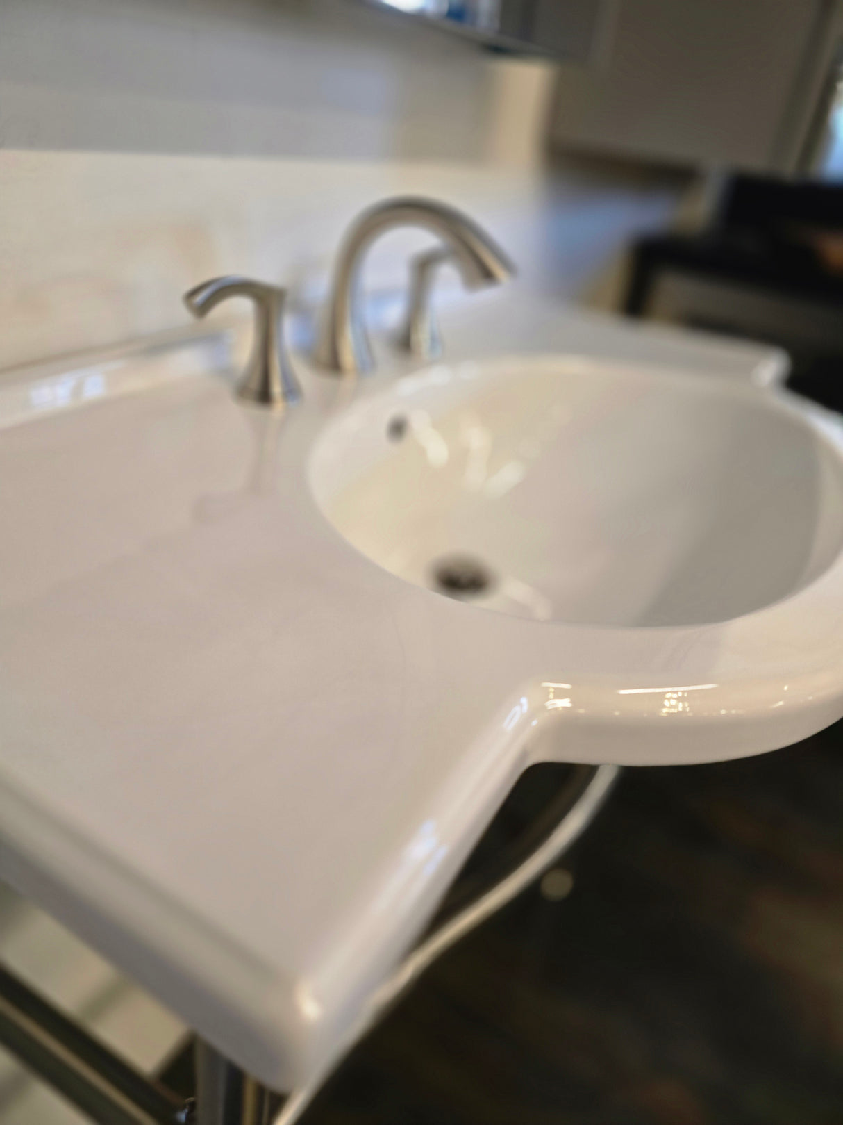 Icera 34" Vanity with Gerber Faucet  Ceramic Top, Brushed Nickel Finish