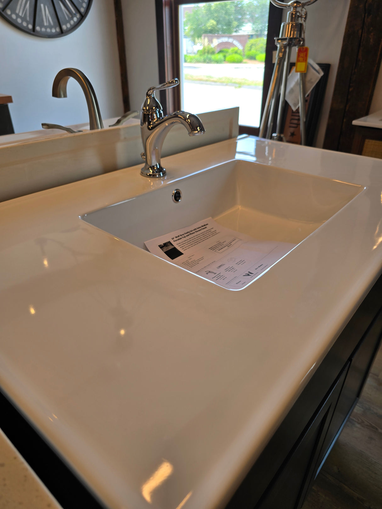36" Wolf Grey Vanity Set with Swiss Madison Porcelain Top and Pfister Chrome Faucet