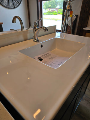 36" Wolf Grey Vanity Set with Swiss Madison Porcelain Top and Pfister Chrome Faucet