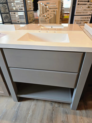 36" Grey Vanity with Composite Counter Top