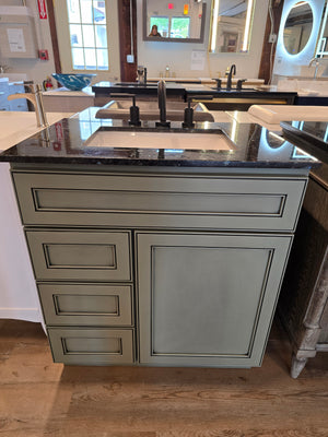 30" Bertch Harper Oak Pistachio Vanity Solid Wood Vaniy wtih Granite Top and Zline Faucet