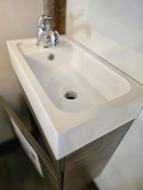 18" Cutler Kitchen and Bath Sangallo Space Saver Bathroom Vanity with Chrome Faucet