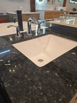 24" Grey Vanity Set with dark Granite Vanity Top with Polished Chrome Faucet