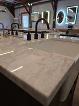 36" River View Farmhouse Vanity Set in Coffee Bean with Marble Counter Top