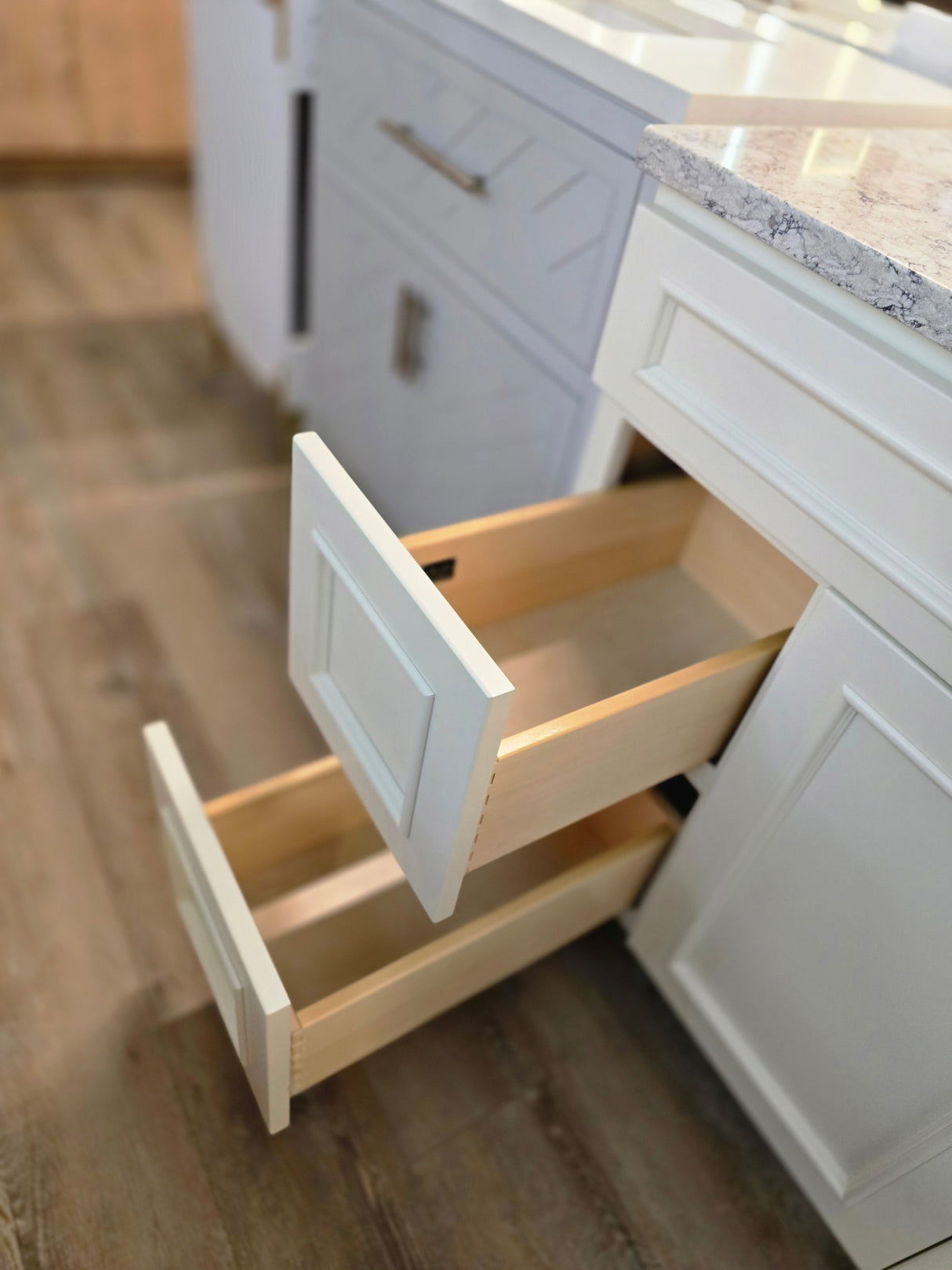 43" White Bertch Vanity with Viatera Quartz Top