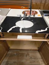 36" Caramel Vanity Set with Quartz Top and Chrome Widespread Faucet