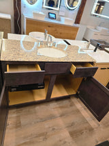 49" Wolf Vanity Set with New Giallo Venez Granite Top and Chrome Faucet