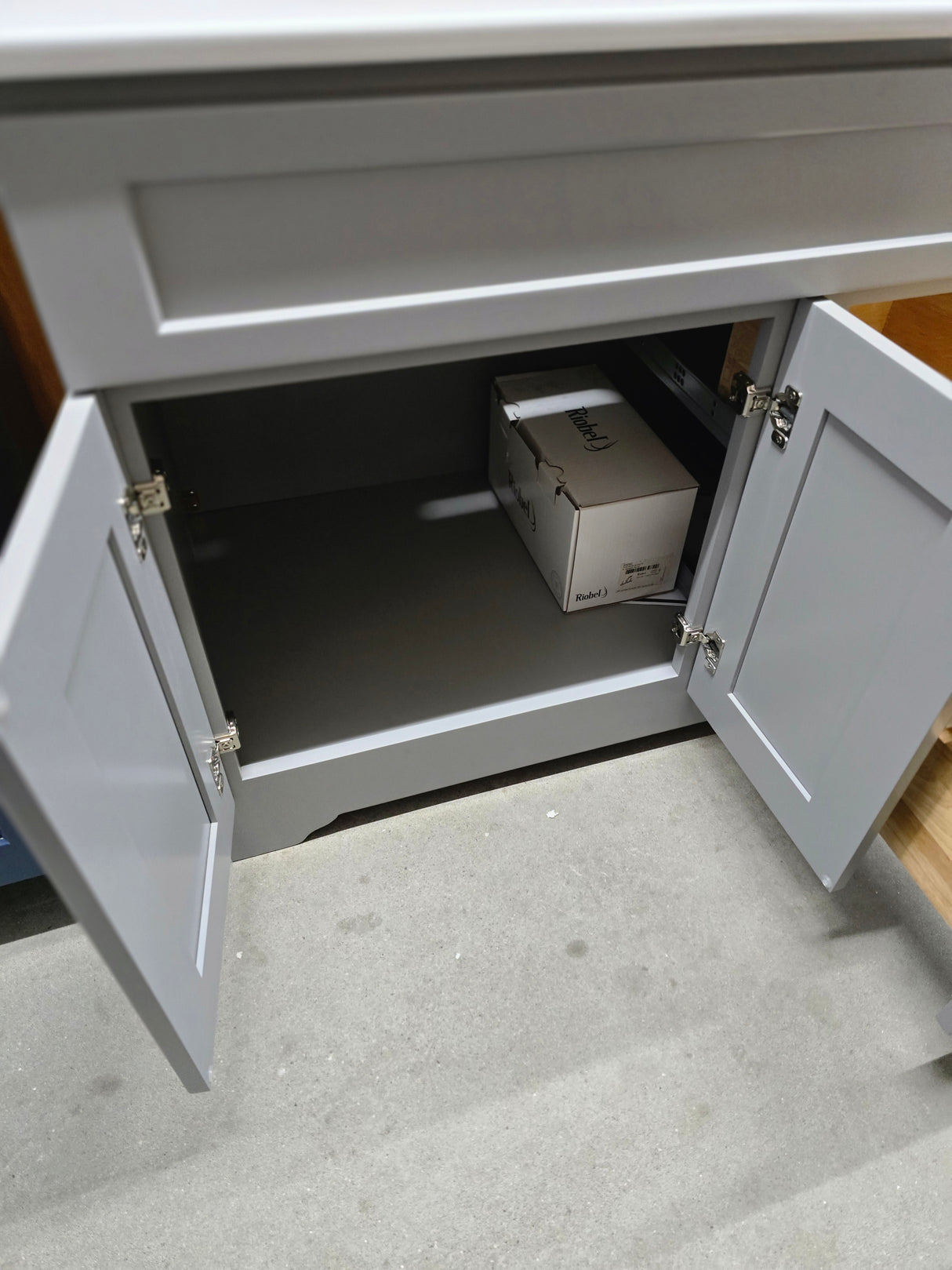 36" Grey Vanity with Ceramic Top