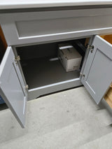 36" Grey Vanity with Ceramic Top