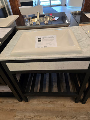 31" Black Freestanding Vanity with Marble Accents, Marble Top, and a Native Trails Drop-in Basin