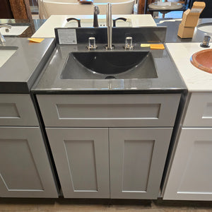 24" Vanity Set with Chrome Faucet and Bertch Cultured Marble Top