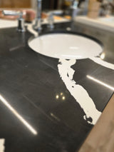 36" Caramel Vanity Set with Quartz Top and Chrome Widespread Faucet