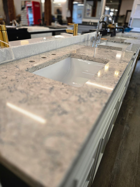 43" White Bertch Vanity with Viatera Quartz Top