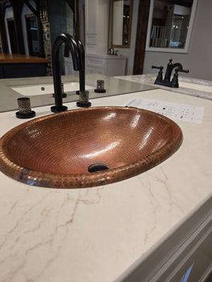 36" Cab-Tec Shaker White with Thinscape Top and Copper Sink with Black Faucet