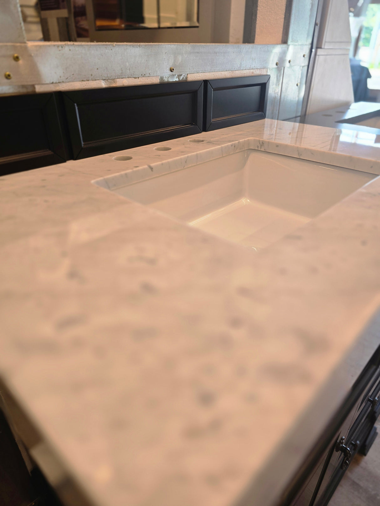 37" Black James Martin Vanity Set with Marble Top