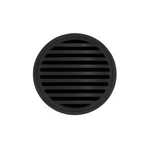 Infinity Drain RND 5-2I 5” x 5” RND 5 - Strainer - Lines Pattern & 2" Throat w/Cast Iron Drain Body 2” Outlet
