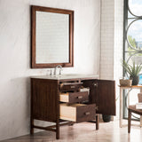 Addison 36" Single Vanity, Mid-Century Acacia, w/ 3 CM Siberian Silestone Top