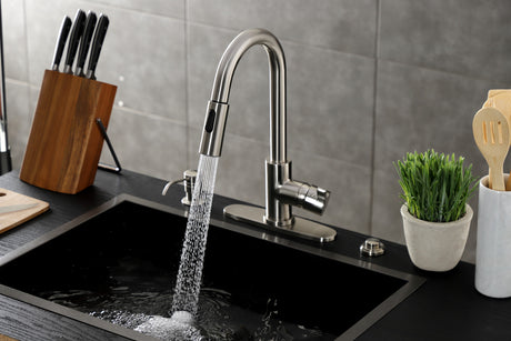 Gourmetier LS8788CTL Continental Single-Handle Pull-Down Kitchen Faucet, Brushed Nickel