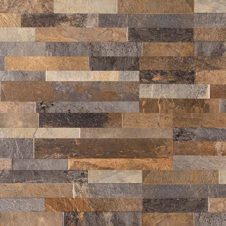 Rocky gold ledger panel 6 x 24 glazed porcelain wall tile msi collection NROCGOL6X24 product shot multiple tiles top view
