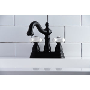 Kingston Brass KB1600PX Heritage 4 in. Centerset Bathroom Faucet, Matte Black