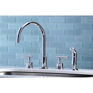 Kingston Brass KS8721CML Widespread Kitchen Faucet, Polished Chrome