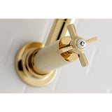 Kingston Brass KS8102ZX Millennium Wall Mount Pot Filler Kitchen Faucet, Polished Brass