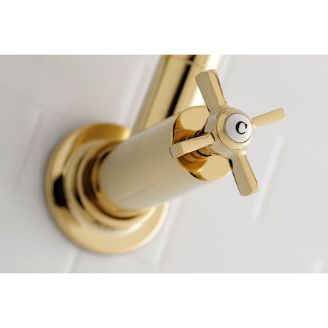 Kingston Brass KS8102ZX Millennium Wall Mount Pot Filler Kitchen Faucet, Polished Brass