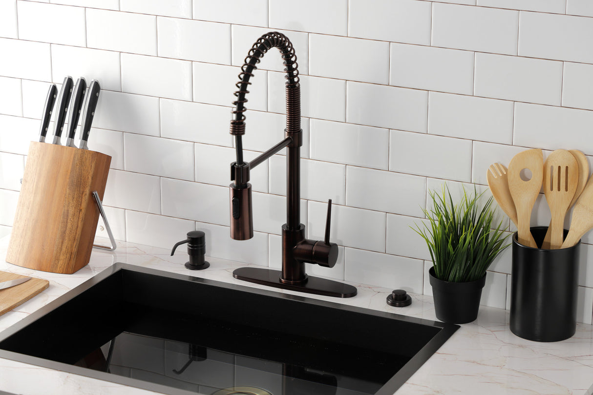 Gourmetier LS8775NYL New York Single-Handle Pre-Rinse Kitchen Faucet, Oil Rubbed Bronze