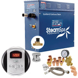 SteamSpa Premium 9 KW QuickStart Acu-Steam Bath Generator Package with Built-in Auto Drain in Polished Chrome PRR900CH-A