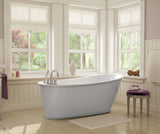 MAAX 105797-000-002-126 Sax AcrylX Freestanding End Drain Bathtub in White with Sterling Silver Skirt